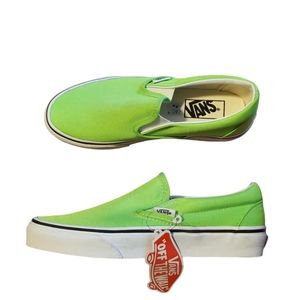 New Vans Classic SlipOn Shoes Neon Green